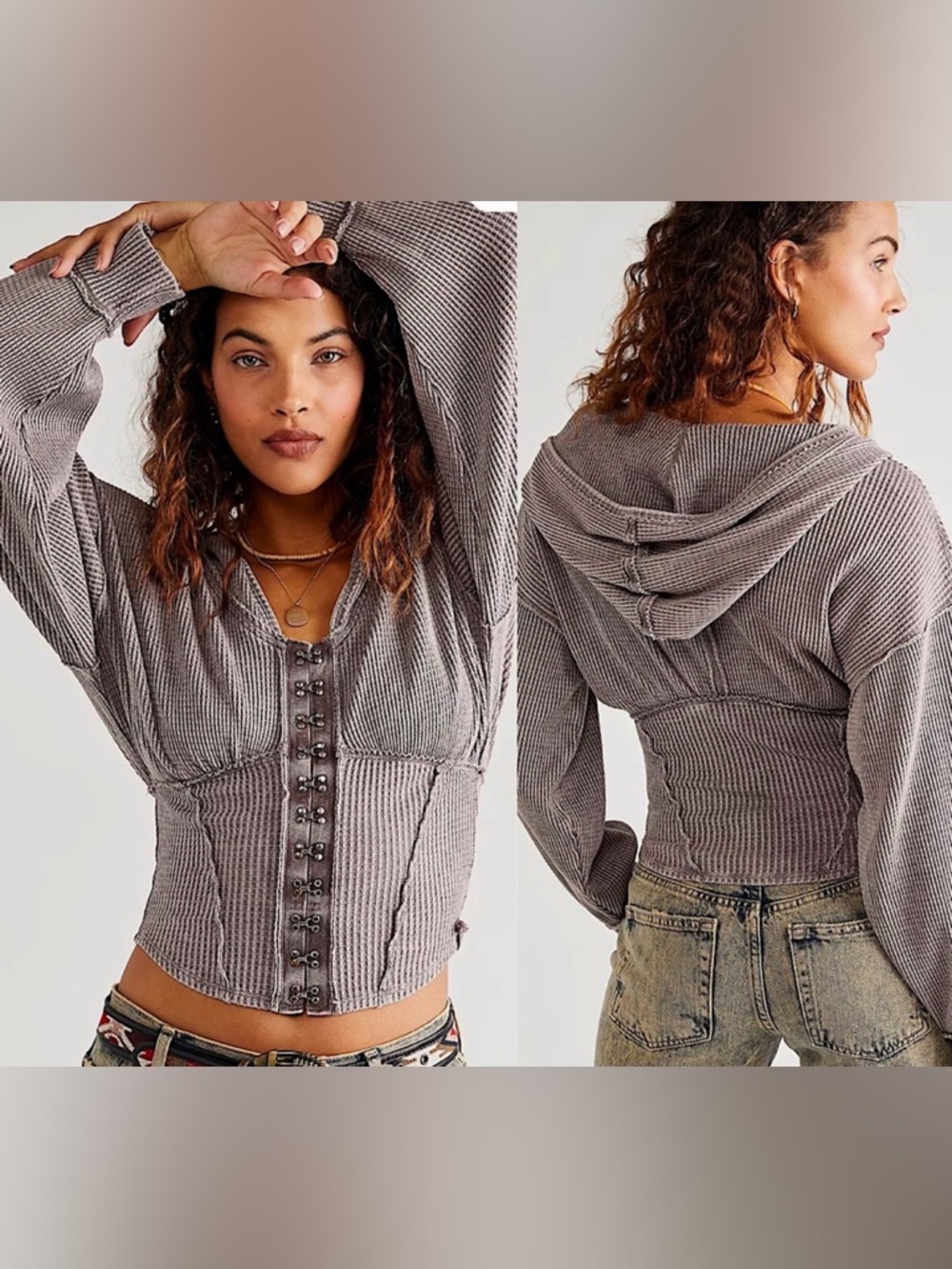 Free People Girls Night Thermal Hoodie